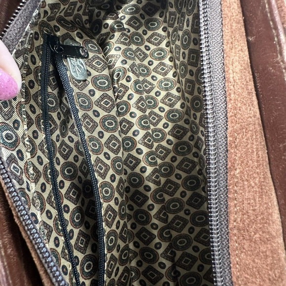 Alexis David Brown Boho Corduroy Suede Handbag Purse Small Y2K Grunge Shoulder B - Picture 13 of 14